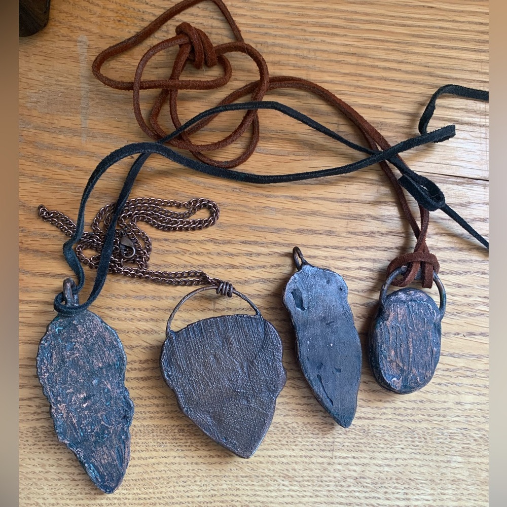 Electroformed copper gemstone 4 necklaces - Picture 6 of 6